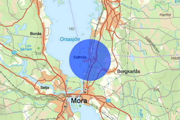 Vattnäs 05 februari 18.56, Trafikolycka, Mora