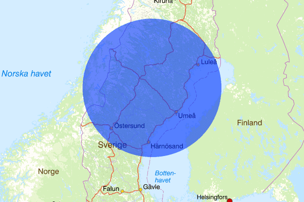 Västerbottens län 19 februari 00.00, Sammanfattning natt, Västerbottens län