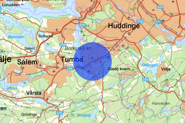 Tullinge 19 maj 12.31, Trafikolycka, Botkyrka