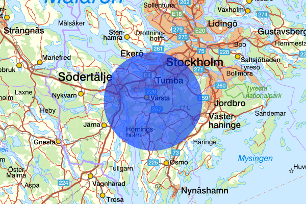 20 oktober 23.08, Skottlossning, misstänkt, Botkyrka