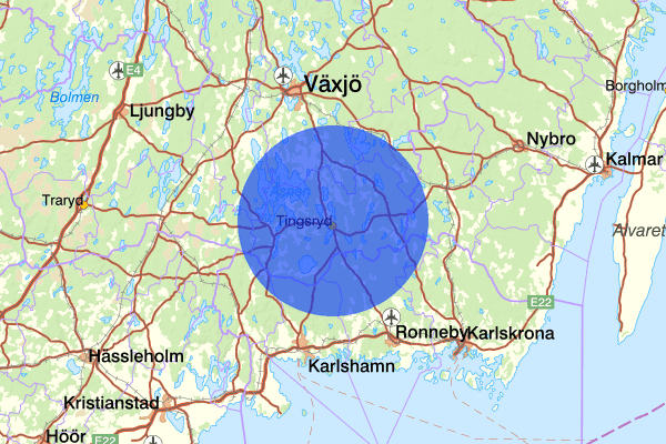 02 december 22.26, Trafikolycka, Tingsryd