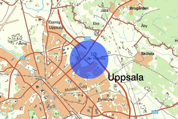 Vaksala 07 december 22.27, Trafikolycka, personskada, Uppsala