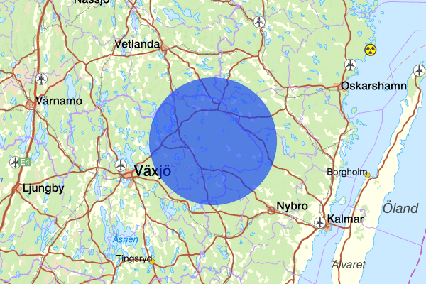 09 december 22.43, Trafikolycka, Uppvidinge