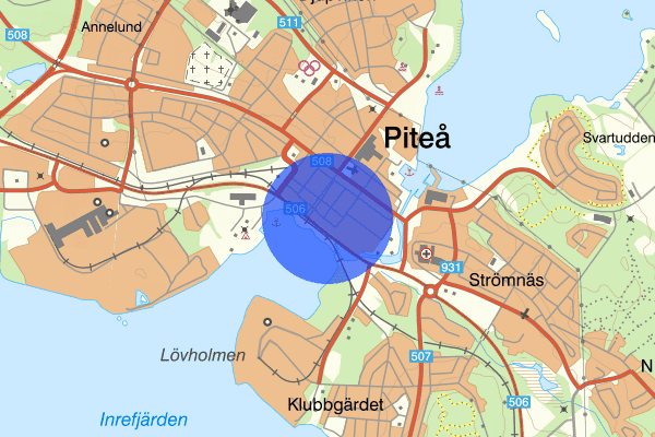 Hamnplan 11 december 14.30, Trafikolycka, Piteå