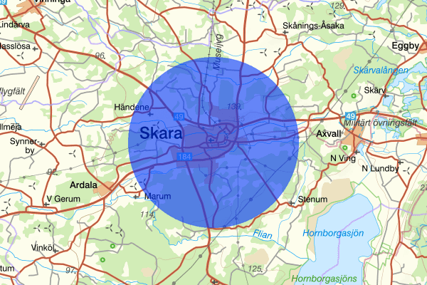 Skara 28 december 16.46, Trafikolycka, vilt, Skara