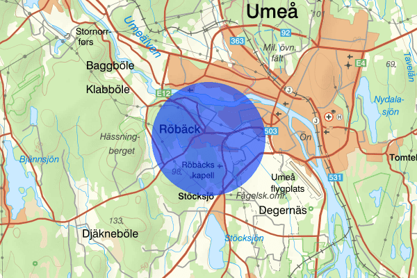 Röbäck 30 december 19.59, Skadegörelse, Umeå