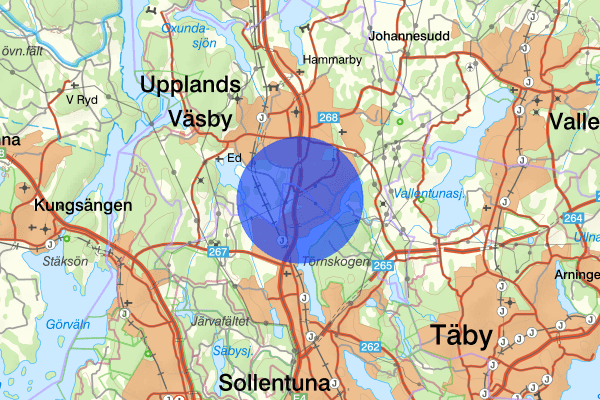 Bredden 02 januari 12.55, Trafikhinder, Sollentuna