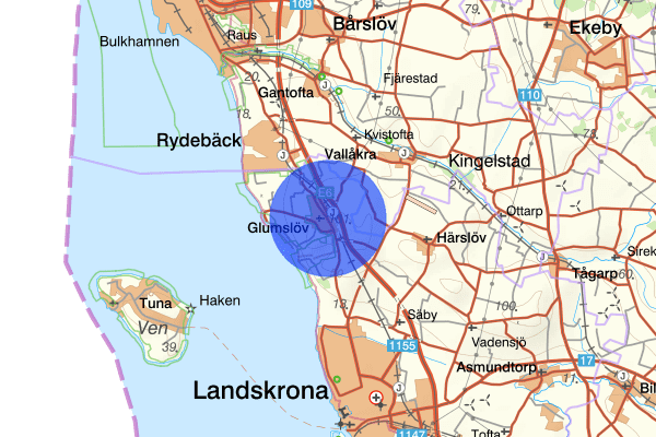Glumslöv 08 januari 19.41, Rattfylleri, Landskrona