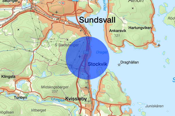 Stockvik 13 januari 12.59, Trafikhinder, Sundsvall