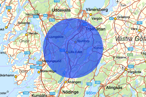 29 januari 17.36, Trafikolycka, vilt, Lilla edet