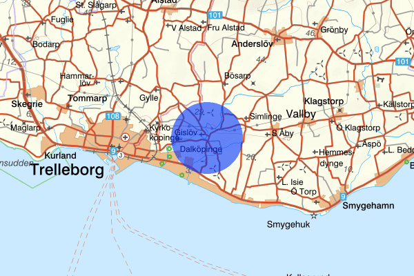 Gislöv 31 januari 11.58, Arbetsplatsolycka, Trelleborg