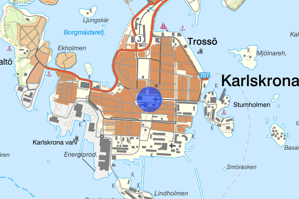 Stortorget 01 februari 02.41, Våld/hot mot tjänsteman, Karlskrona