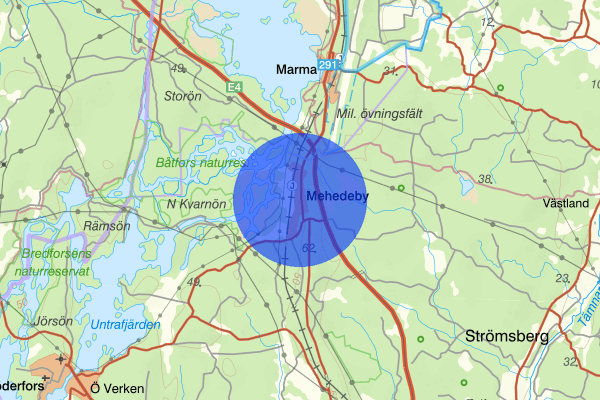 Mehedeby 07 februari 22.58, Skadegörelse, Tierp