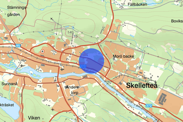 Torsgatan 12 februari 17.56, Trafikolycka, Skellefteå