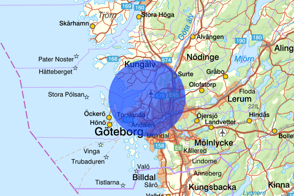 Hisingen 13 februari 07.00, Sammanfattning kväll och natt, Västra Götalands län