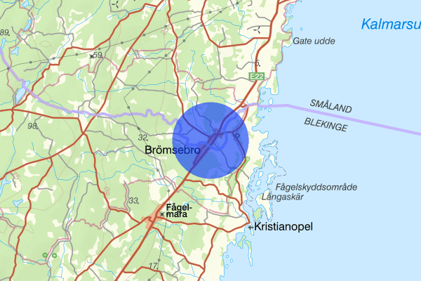 Brömsebro Norra 16 februari 17.49, Trafikolycka, vilt, Torsås