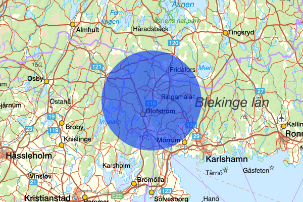 20 februari 01.52, Misshandel, Olofström