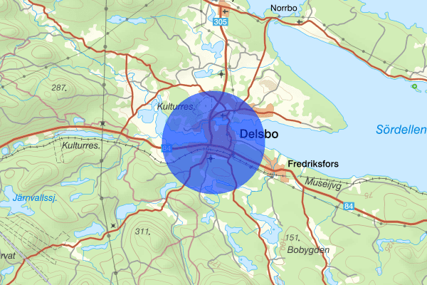 Delsbo 19 februari 21.47, Brand, Hudiksvall