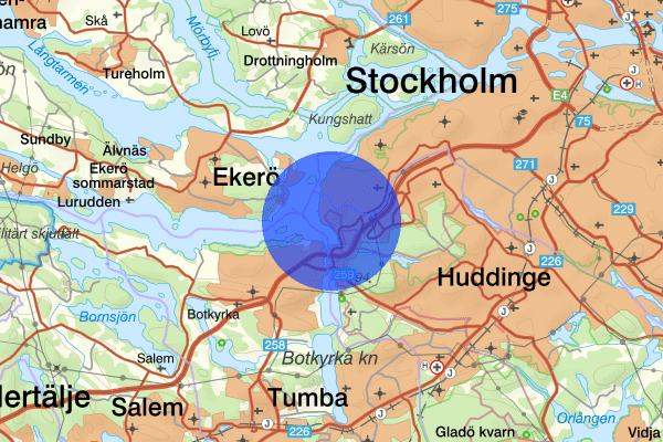 Vårby 22 februari 10.19, Våld/hot mot tjänsteman, Huddinge
