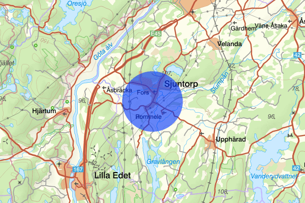 Sjuntorp 23 februari 11.42, Trafikolycka, personskada, Trollhättan