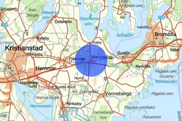 Bäckaskog 10 mars 00.35, Brand, Kristianstad