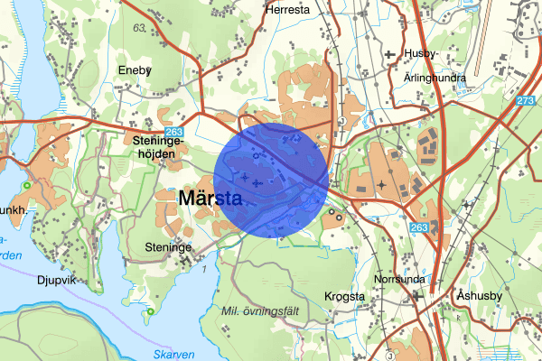 Valsta 12 mars 15.20, Farligt föremål, misstänkt, Sigtuna