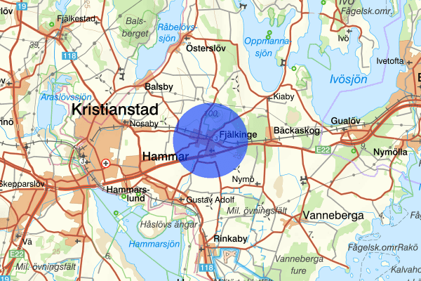 Fjälkinge 16 mars 16.36, Misshandel, Kristianstad