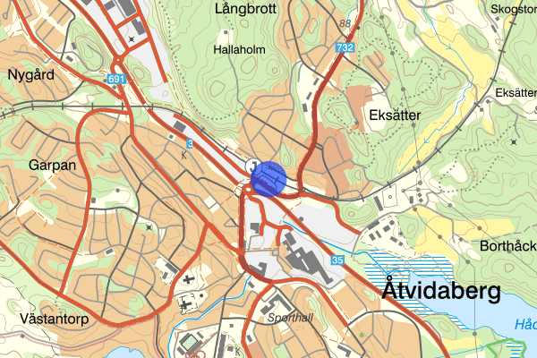 Åtvidabergs resecentrum 17 mars 20.10, Olaga hot, Åtvidaberg