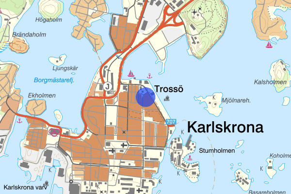 Drottninggatan 23 mars 16.15, Trafikolycka, Karlskrona