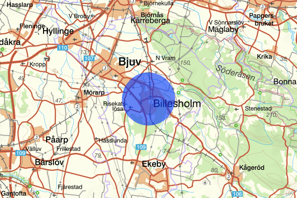 Billesholm 29 mars 13.23, Brand, Bjuv