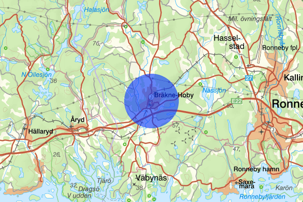 Bräkne-Hoby 22 maj 16.19, Trafikolycka, Ronneby