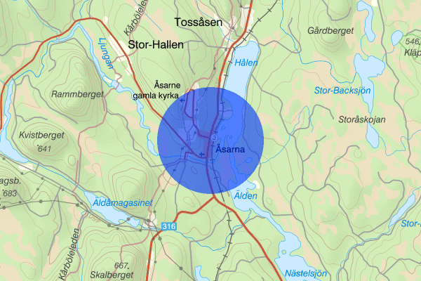 Åsarna 25 maj 11.10, Trafikolycka, vilt, Berg