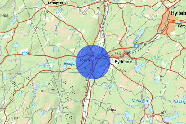Torup 03 juni 16.53, Trafikolycka, personskada, Hylte