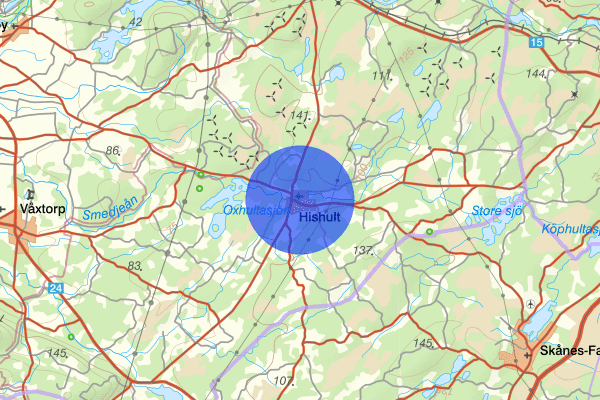 Hishult 13 juni 06.45, Sammanfattning kväll och natt, Hallands län