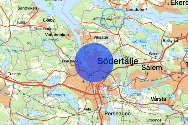 Brunnsäng 19 juni 16.45, Farligt föremål, misstänkt, Södertälje