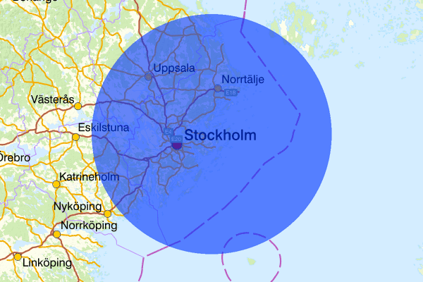 Stockholms län 21 juni 07.00, Sammanfattning kväll och natt, Stockholms län