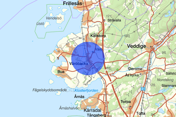 Väröbacka 24 juni 07.00, Sammanfattning kväll och natt, Hallands län