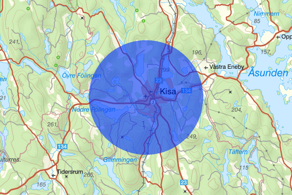 Kisa 26 juni 18.41, Brand, Kinda