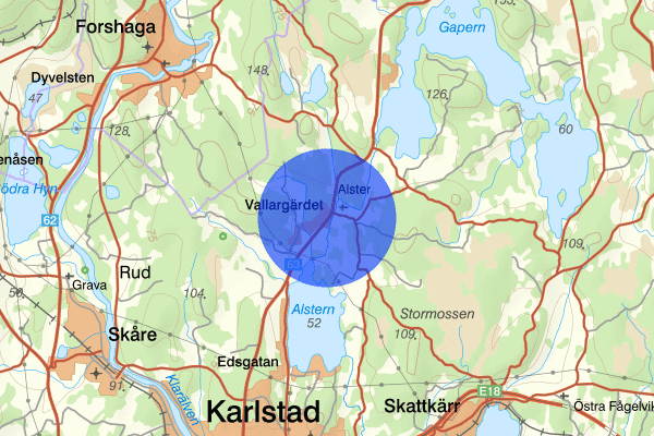 Vallargärdet 29 juni 11.07, Trafikolycka, singel, Karlstad
