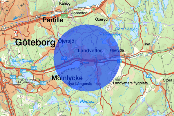 Landvetter 29 juni 13.34, Trafikolycka, personskada, Härryda