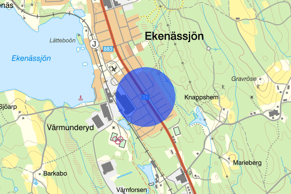 Storgatan 09 juli 18.37, Trafikolycka, singel, Vetlanda