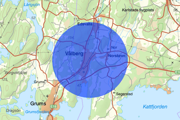 Vålberg 18 juli 07.27, Sammanfattning natt, Värmlands län