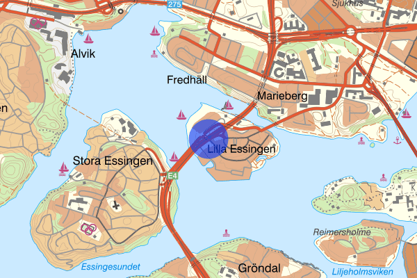 Essingeleden 21 juli 07.47, Trafikhinder, Stockholm