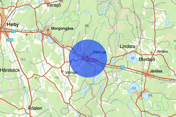 Vittinge 25 juli 11.58, Trafikolycka, personskada, Heby