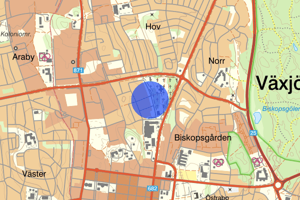 Allévägen 25 juli 19.13, Rån, Växjö