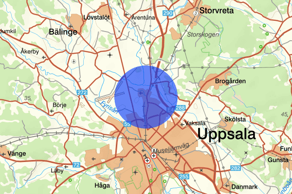 Gamla Uppsala 28 juli 19.56, Skadegörelse, Uppsala