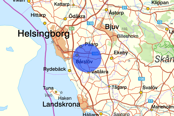 Bårslöv 01 augusti 16.16, Trafikolycka, Helsingborg