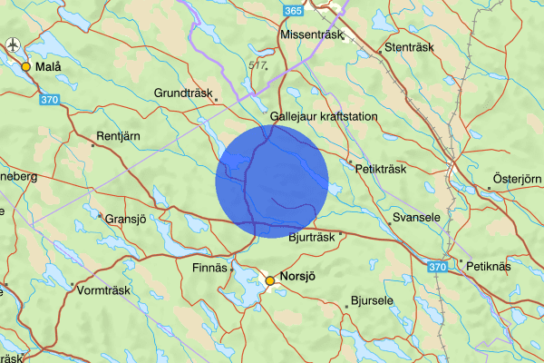 Linbanan Kristineberg–Boliden 04 augusti 10.03, Trafikolycka, vilt, Norsjö