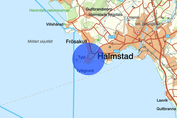 Tylösand 05 augusti 07.00, Sammanfattning kväll och natt, Hallands län