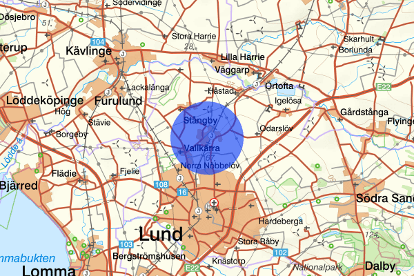 Stångby 14 augusti 21.55, Försvunnen person, Lund
